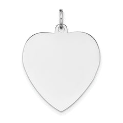 14K White Gold Plain .027 Gauge Engravable Heart Charm