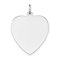 14K White Gold Plain .013 Gauge Engravable Heart Charm