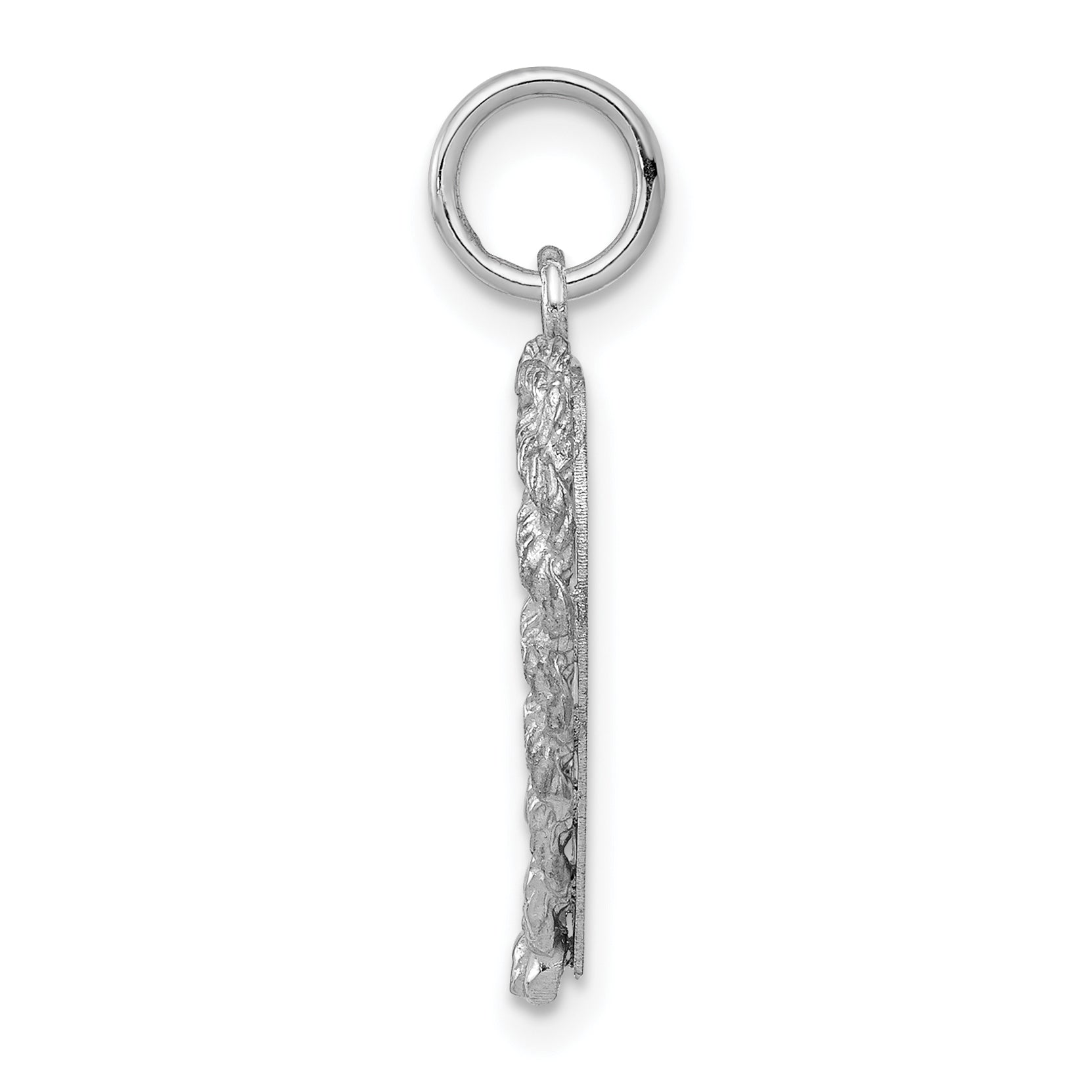 14k White Gold Etched Design .013 Gauge Engravable Heart Charm Secondary image