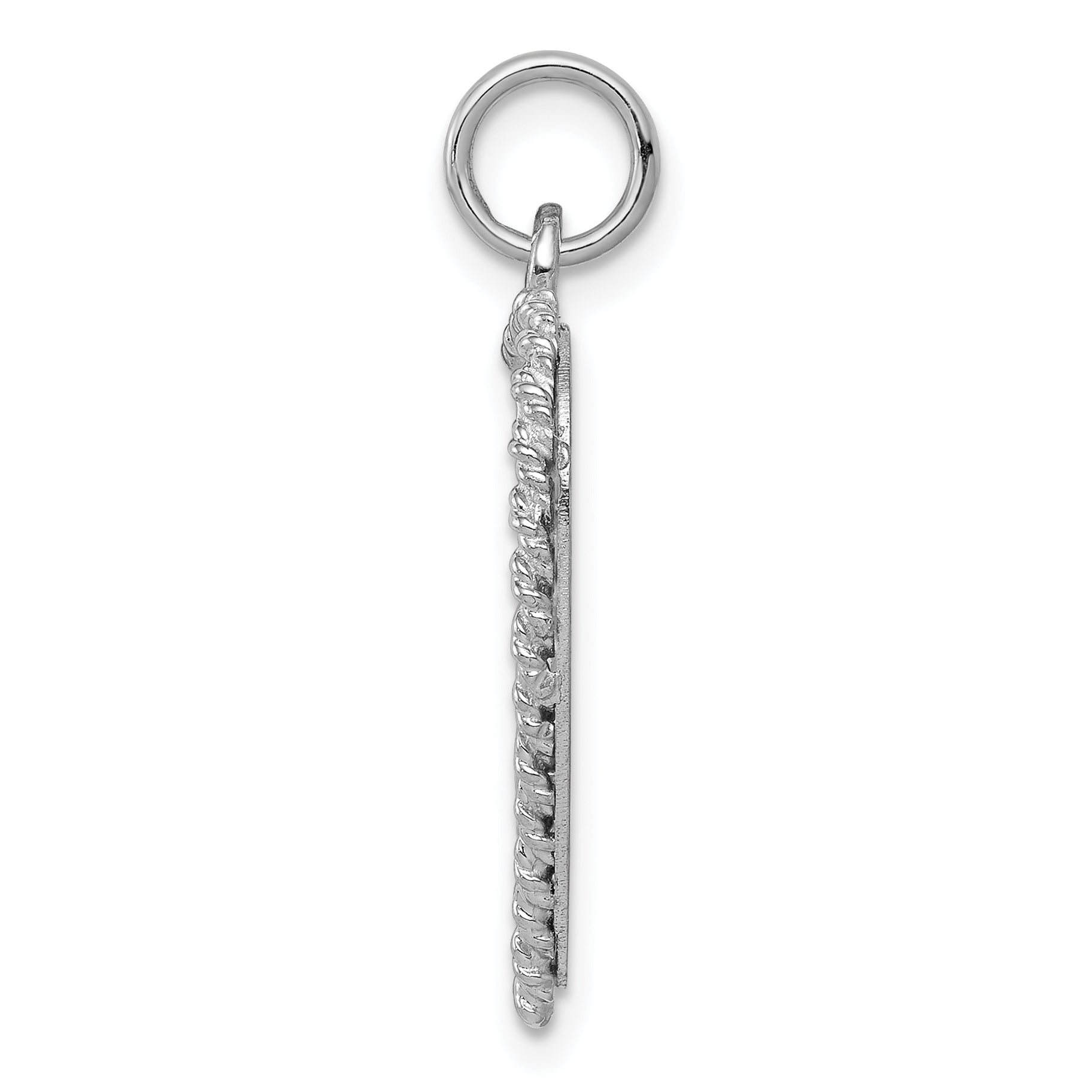 14k White Gold Etched Design .013 Gauge Engravable Heart Charm Secondary image