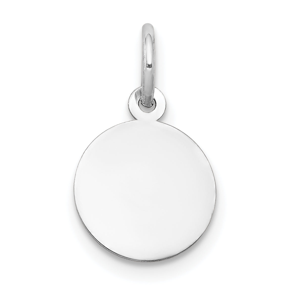 14K White Gold Plain .009 Gauge Round Engravable Disc Charm