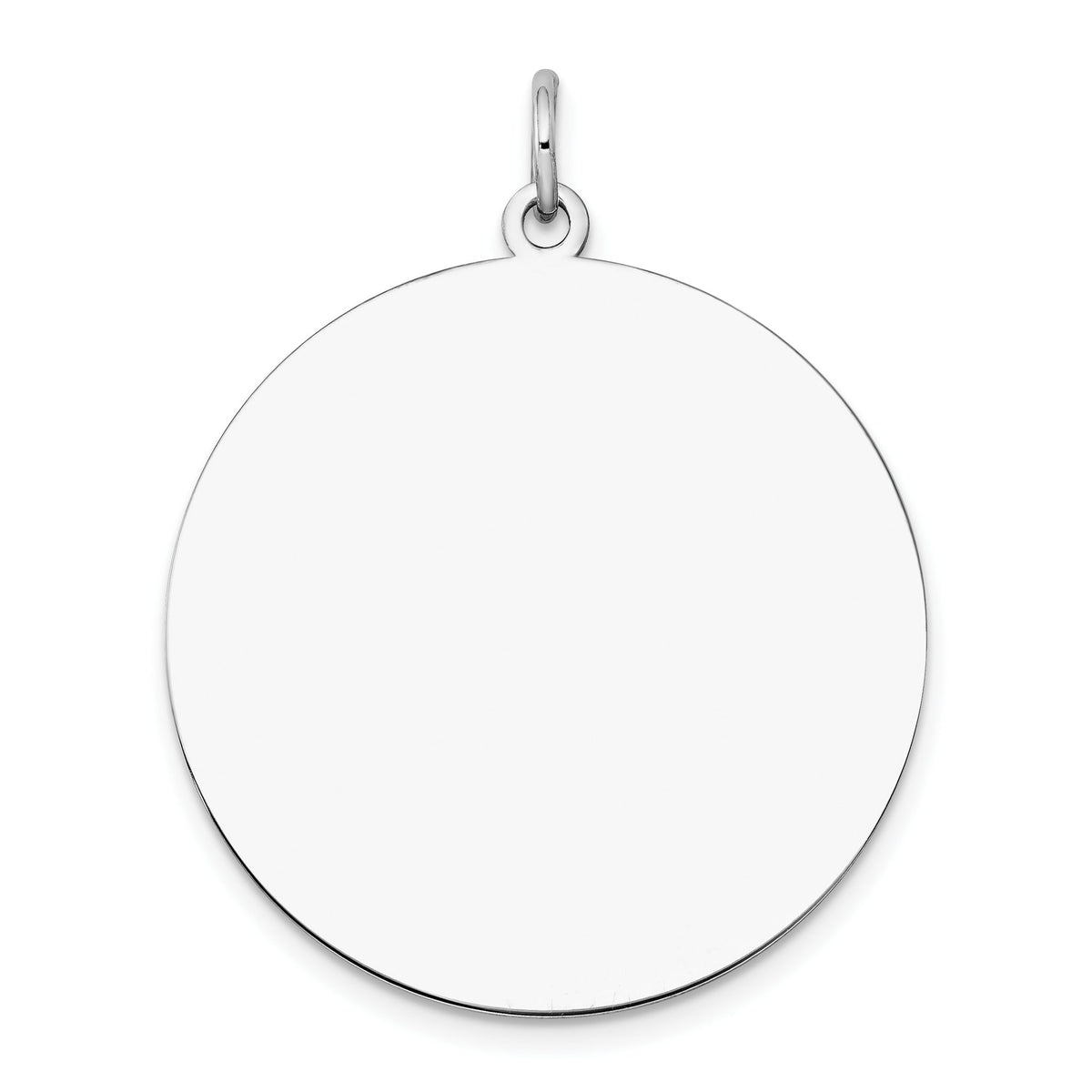Round Disc Charm in 14K White Gold, 29mm Engravable, .035 Gauge - Sophia Jewelers Main image