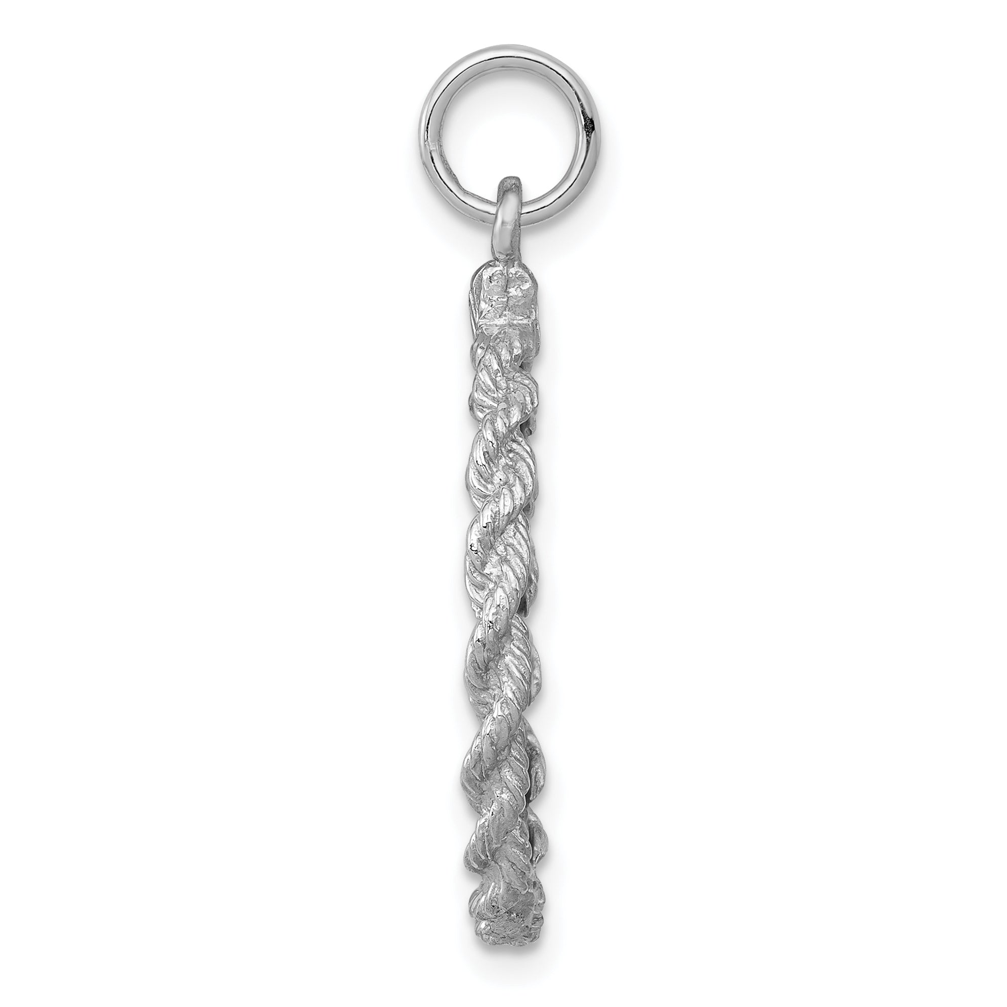14k White Gold .013 Gauge Round Engravable Disc with Rope Charm Secondary image