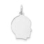 14K White Gold Plain Small Facing Right Engravable Boy Charm
