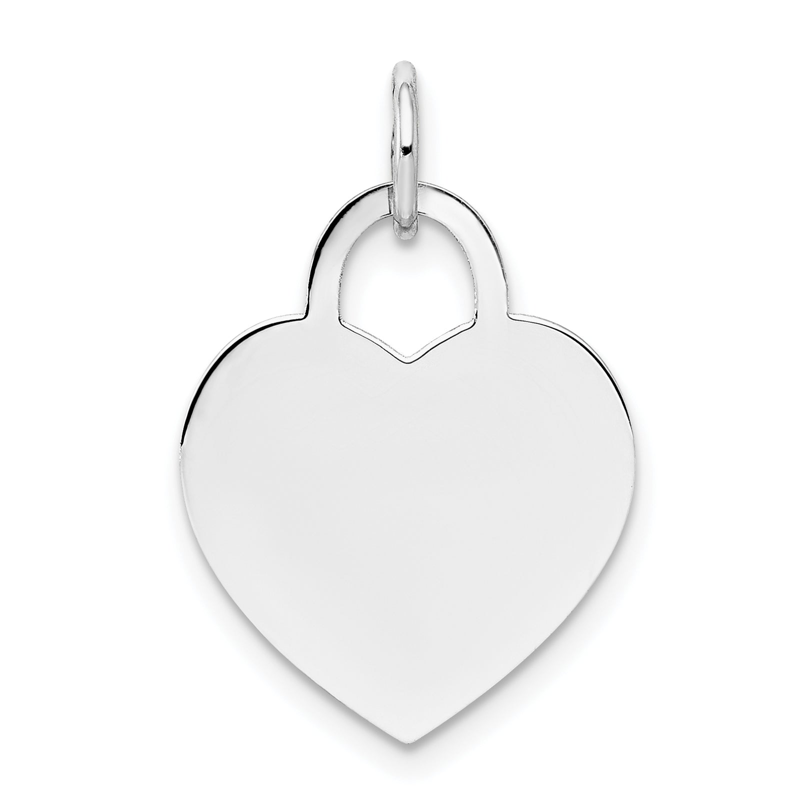 14K White Gold Medium Engravable Heart Main image