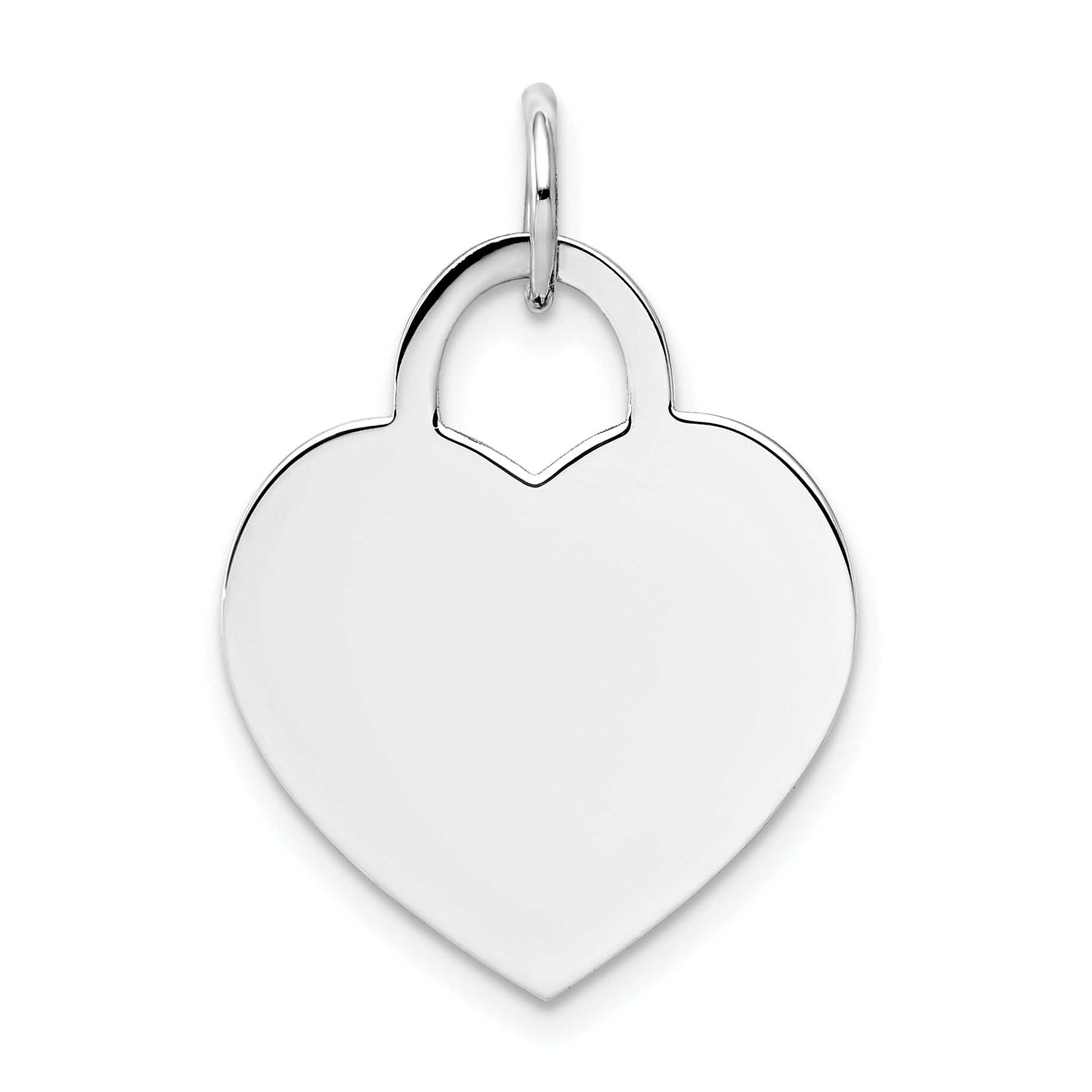 14K White Gold Large Engravable Heart Main image