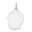 14K White Gold Plain Medium Facing Left Engravable Boy Charm