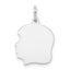 14K White Gold Plain Medium Facing Left Engravable Girl Charm