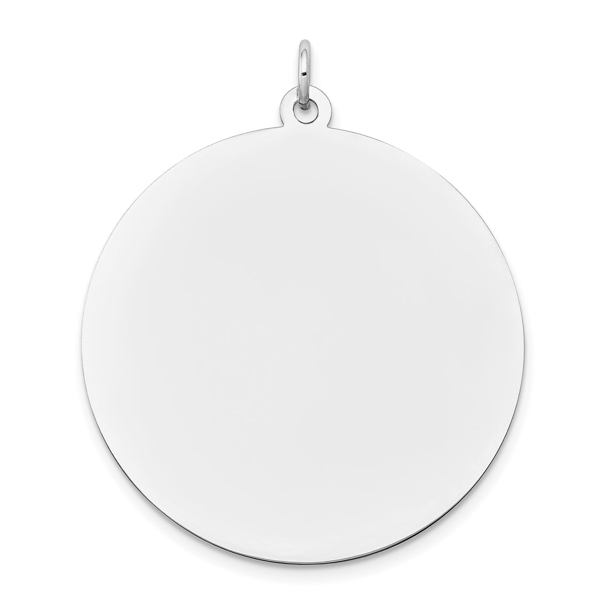14K White Gold Round Disc Charm