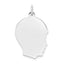 14K White Gold Plain Medium Facing Right Engravable Boy Charm