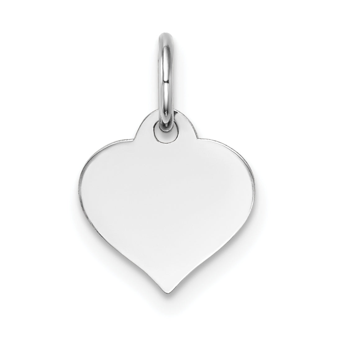 14K White Gold Heart Disc Charm Main image