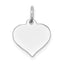 14K White Gold Heart Disc Charm