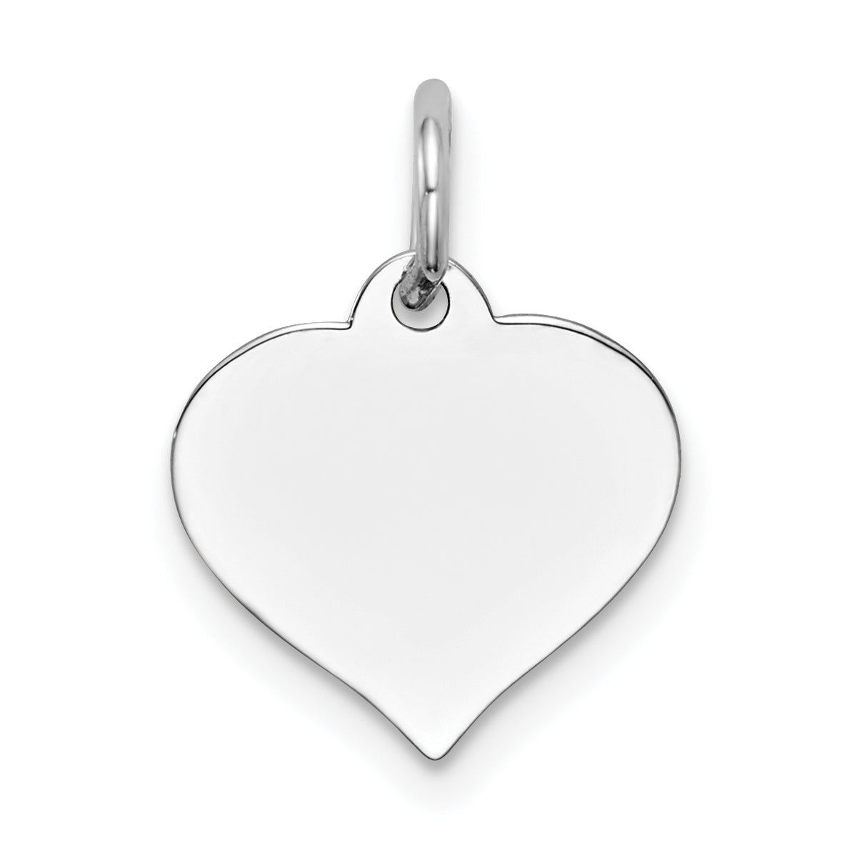 14K White Gold Heart Disc Charm Main image