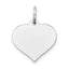 14K White Gold Heart Disc Charm