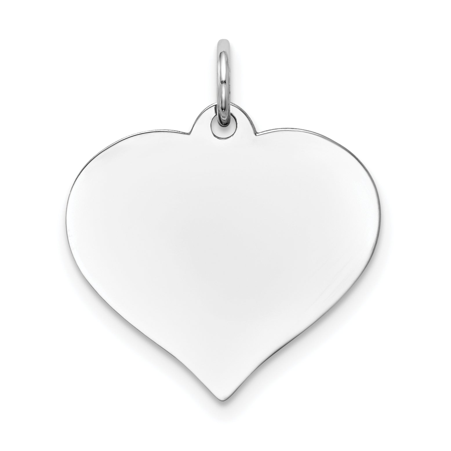 14K White Gold Heart Disc Charm Main image