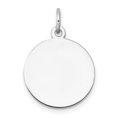 14K White Gold Plain .009 Gauge Circular Engravable Disc Charm