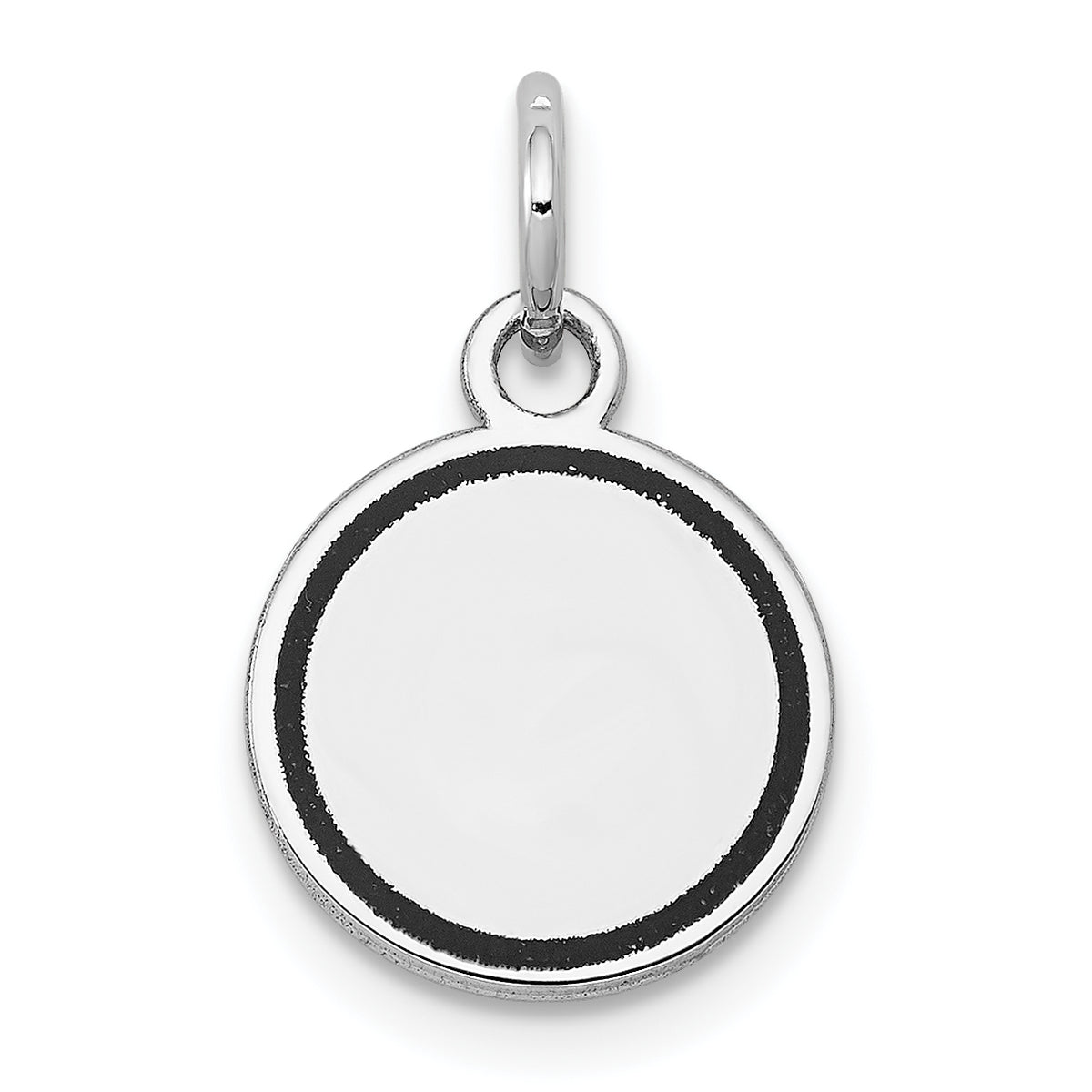 14K White Gold w/Enamel .027 Gauge Circular Engravable Disc Charm