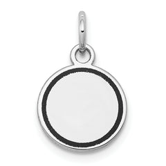14K White Gold w/Enamel .027 Gauge Circular Engravable Disc Charm