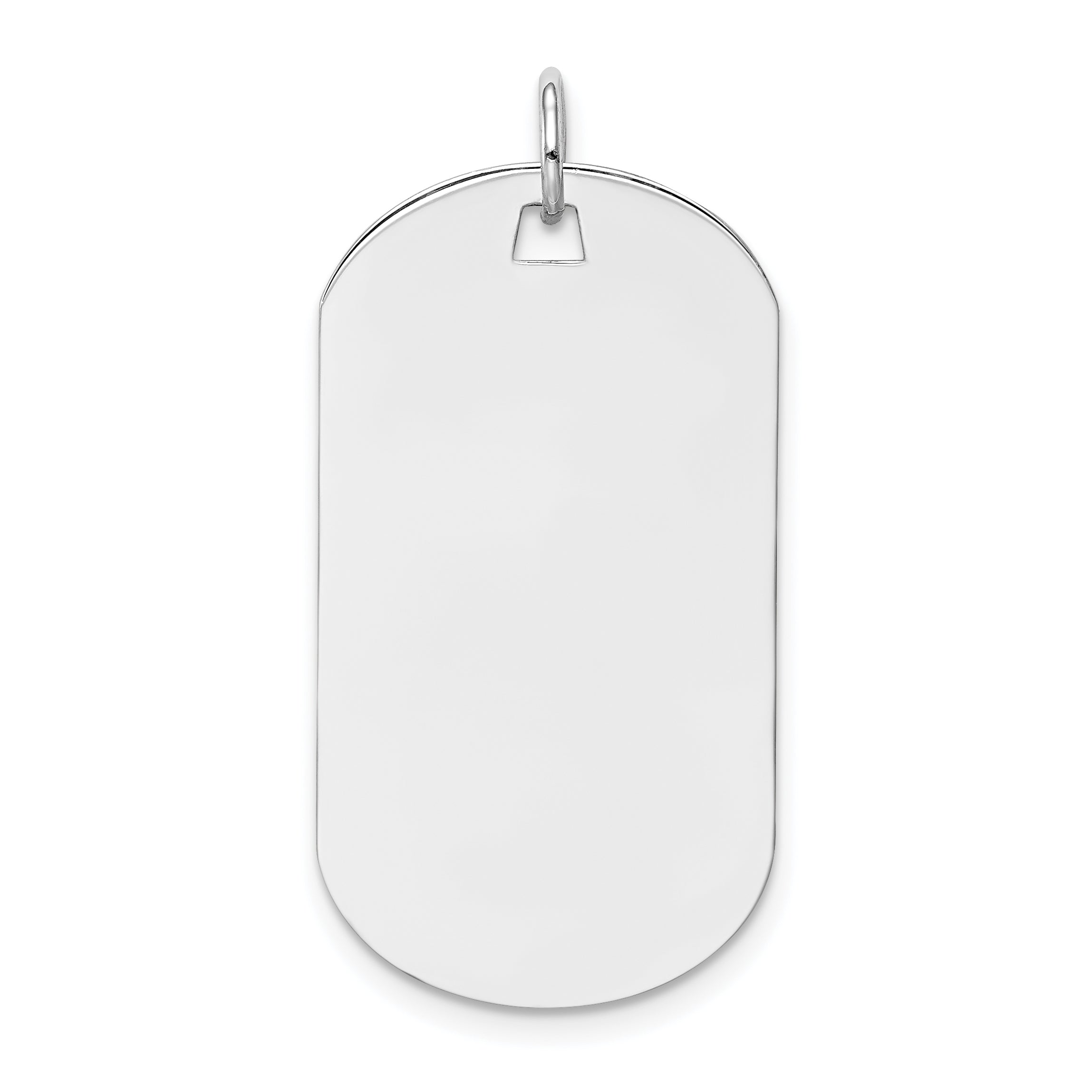 14K White Gold Plain .011 Gauge Engraveable Dog Tag Disc Charm