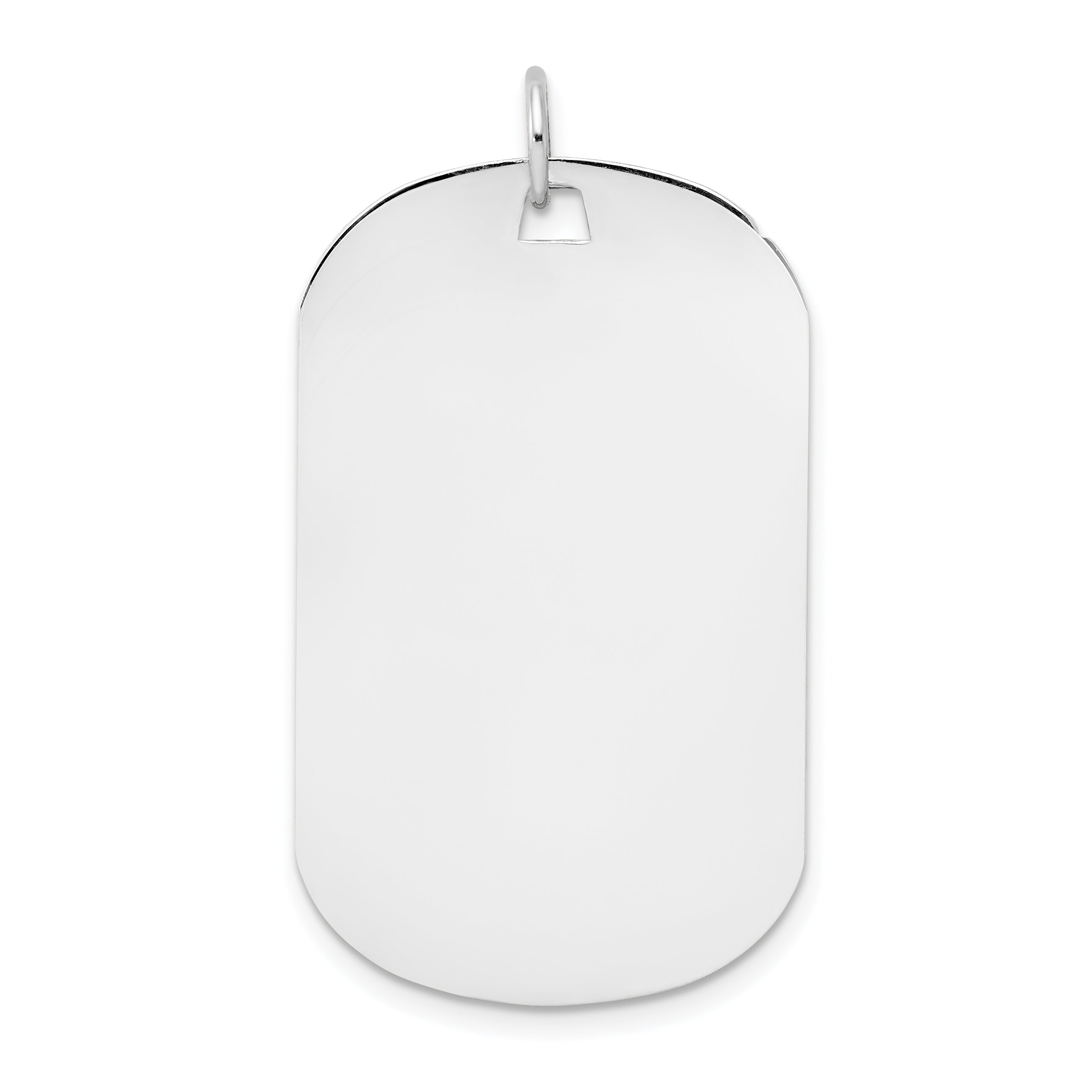 14K White Gold Plain .035 Gauge Engraveable Dog Tag Disc Charm Main image
