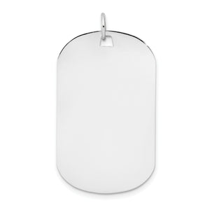 Engraveable Dog Tag Charm in 14K White Gold, 34.6x20.7mm - Sophia Jewelers