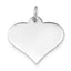 14K White Gold Plain .011 Gauge Engraveable Heart Disc Charm