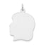 14K White Gold Plain Large Facing Left Engravable Girl Charm