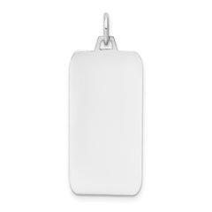 14K White Gold Plain .027 Gauge Rectangular Engravable Dog Tag
