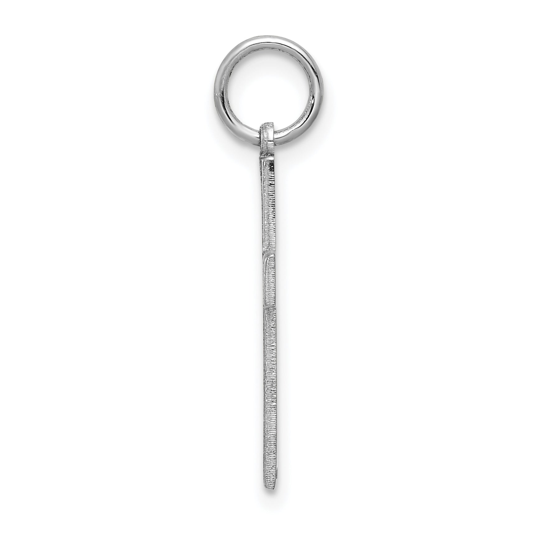 14K White Gold Solid Laser Etched Cross Pendant Secondary image