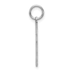 14K White Gold Solid Laser Etched Cross Pendant