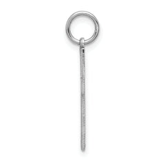 14K White Gold Solid Laser Etched Cross Pendant