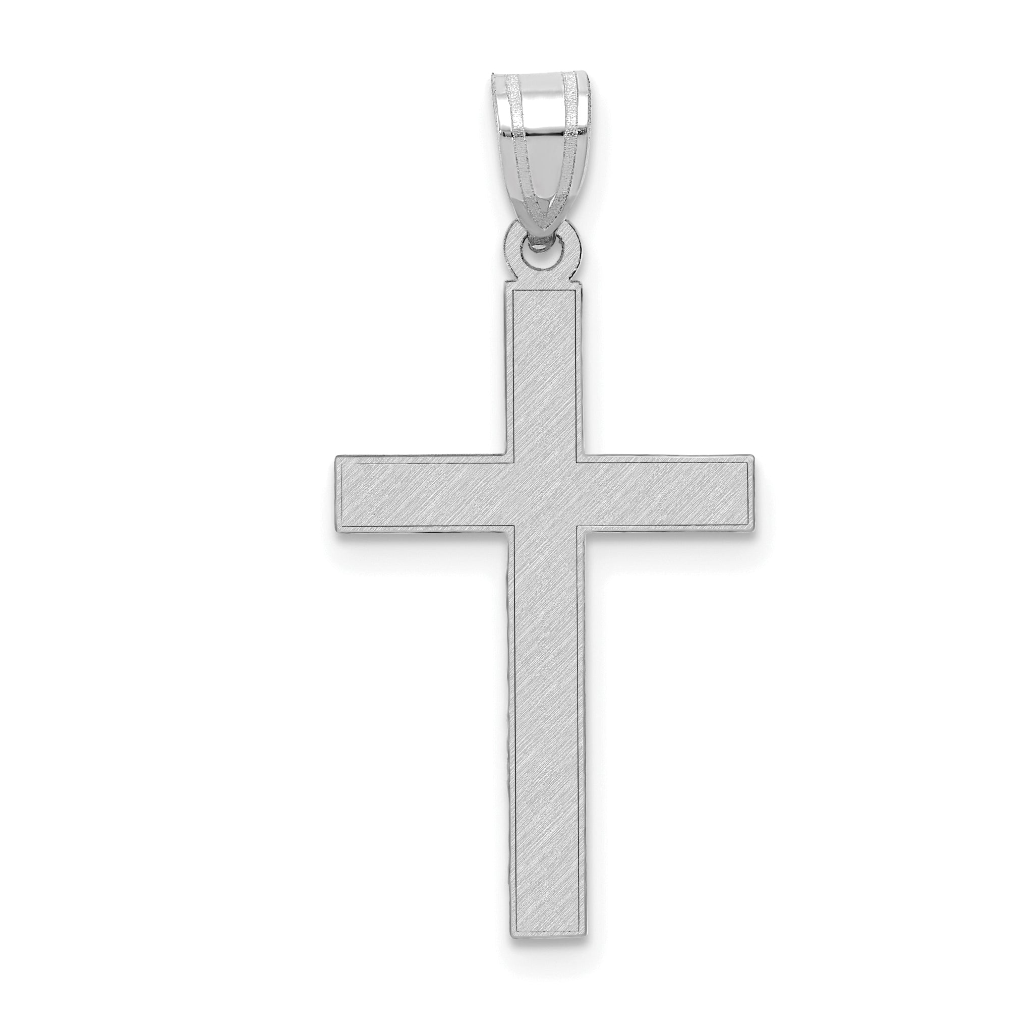 14k White Gold Florentine Satin Latin Cross Pendant Main image