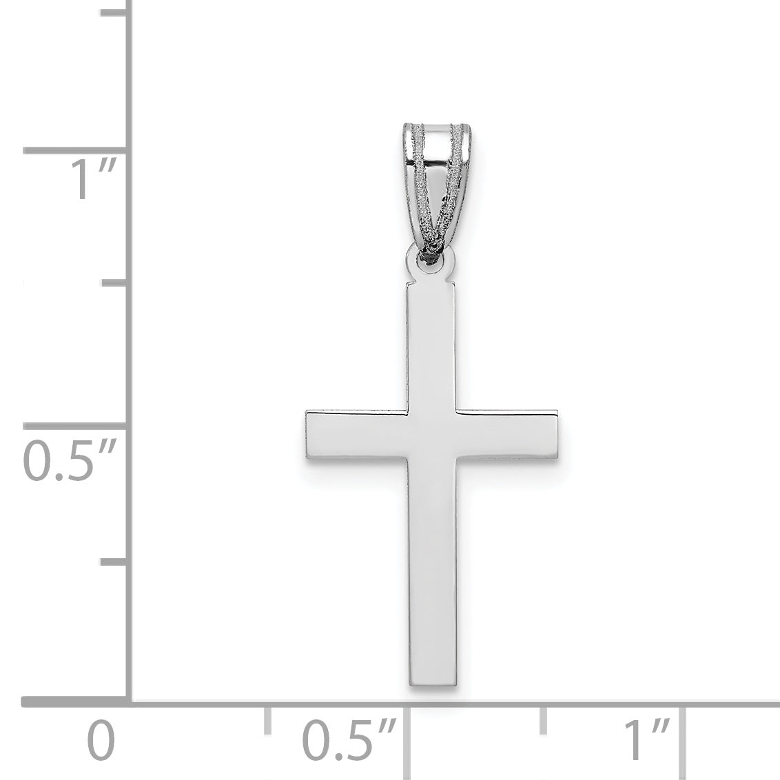 14K White Gold Polished Cross Pendant