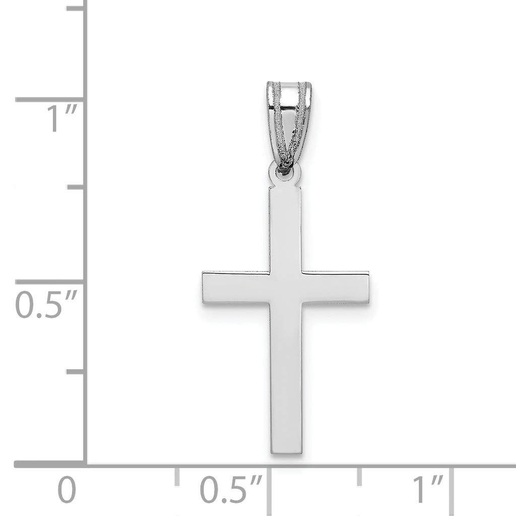 14K White Gold Polished Cross Pendant