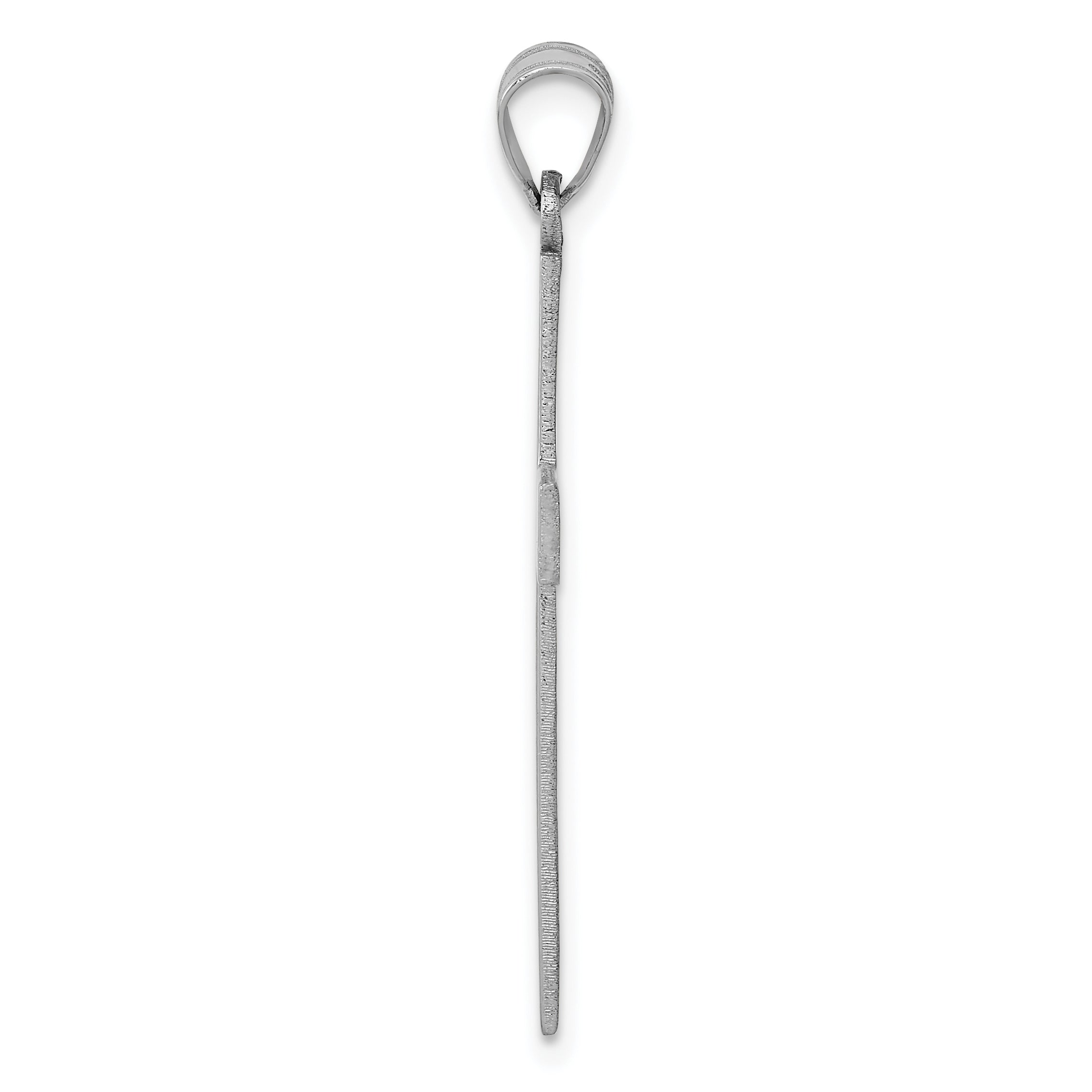 14K White Gold Polished Cross Pendant