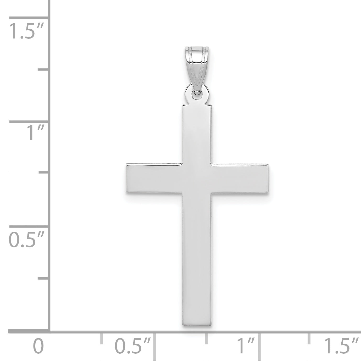 14K White Gold Polished Cross Pendant