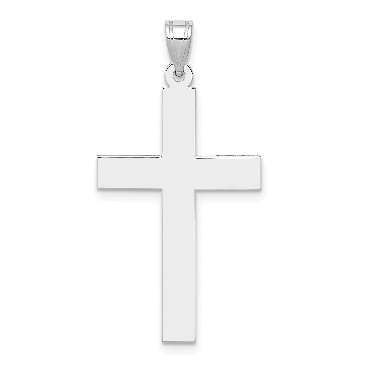 14k White Gold Polished Cross Pendant