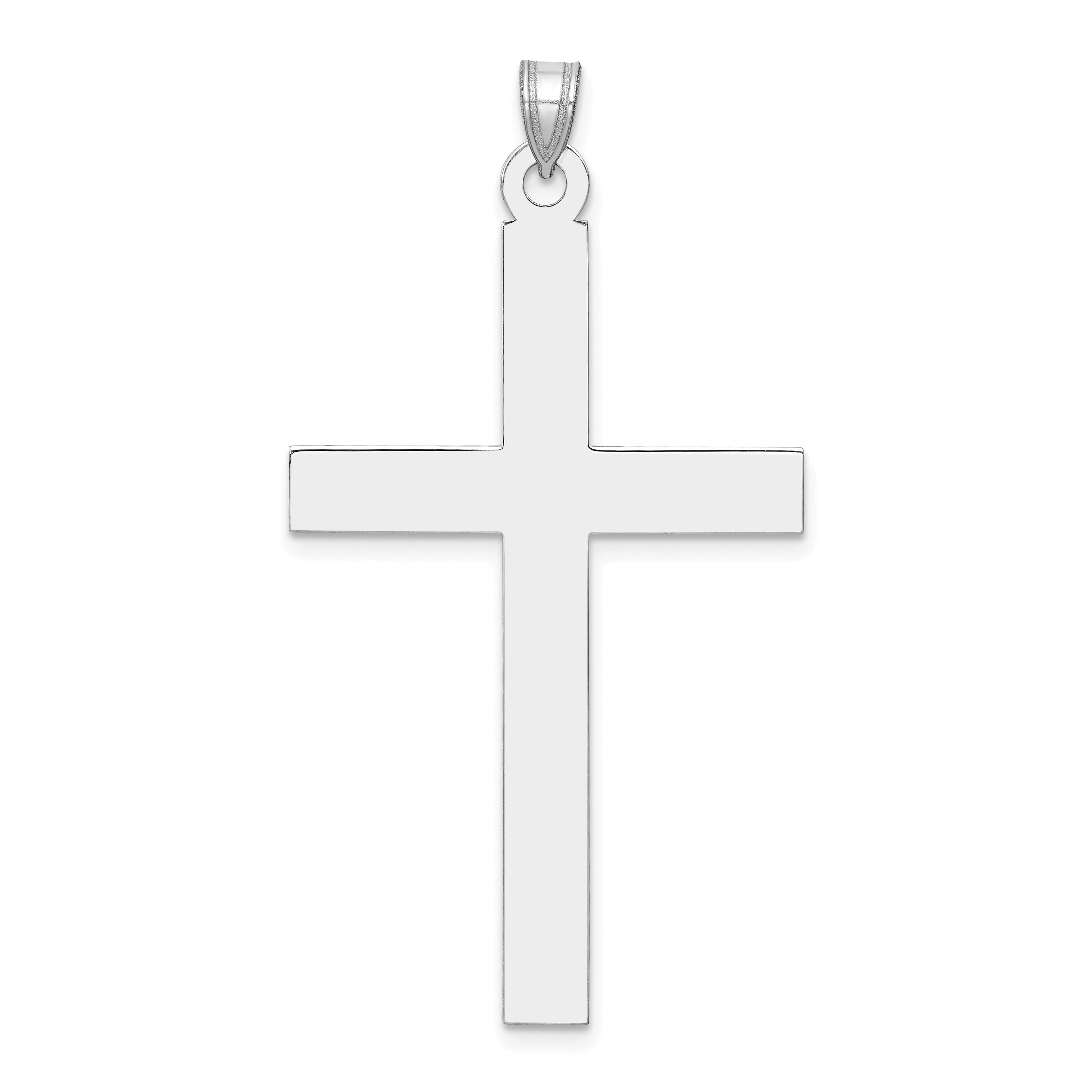 14k White Gold Polished Cross Pendant Main image