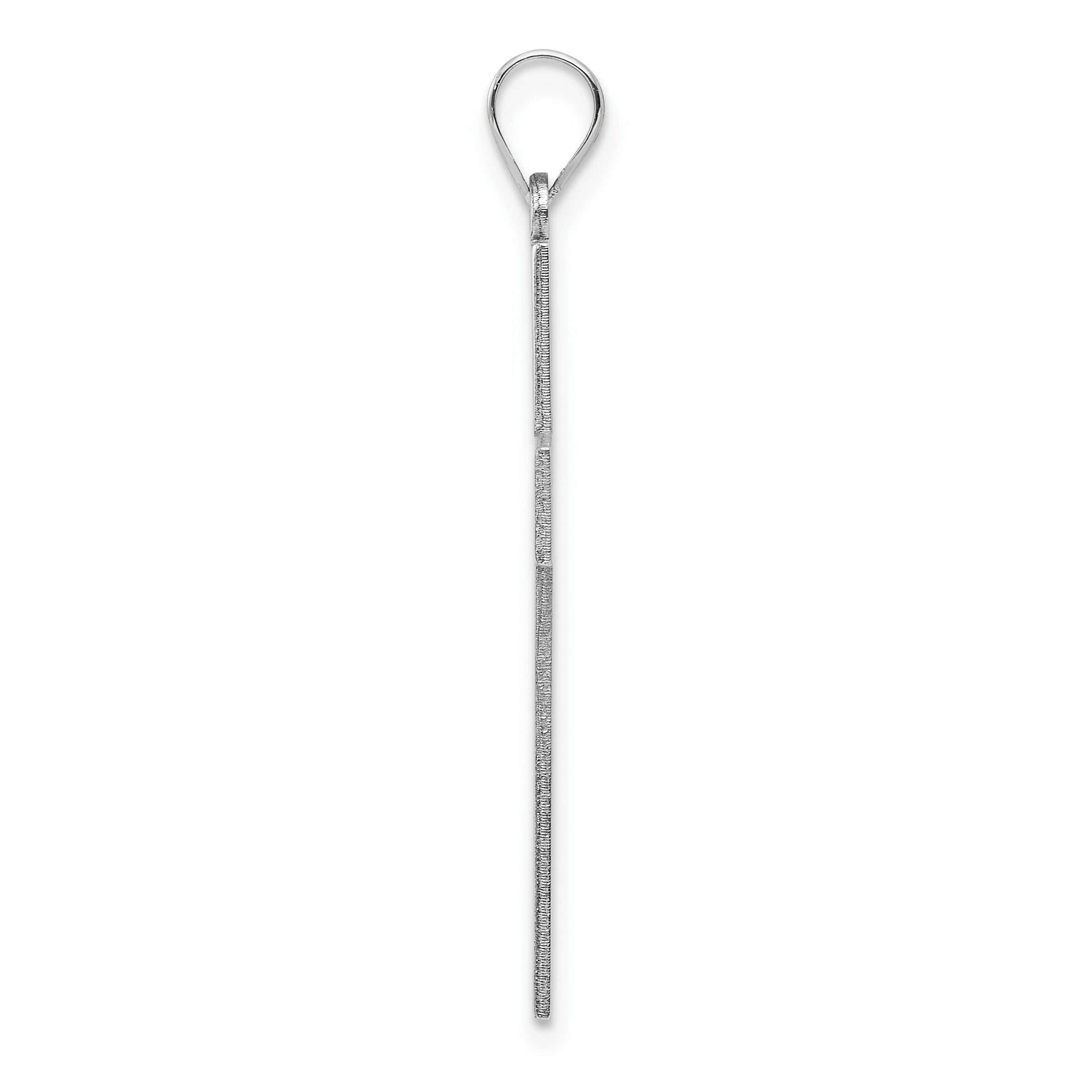 14K White Gold Solid Laser Etched Cross Pendant Secondary image