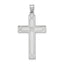 14k White Gold Solid Laser Etched Cross Pendant