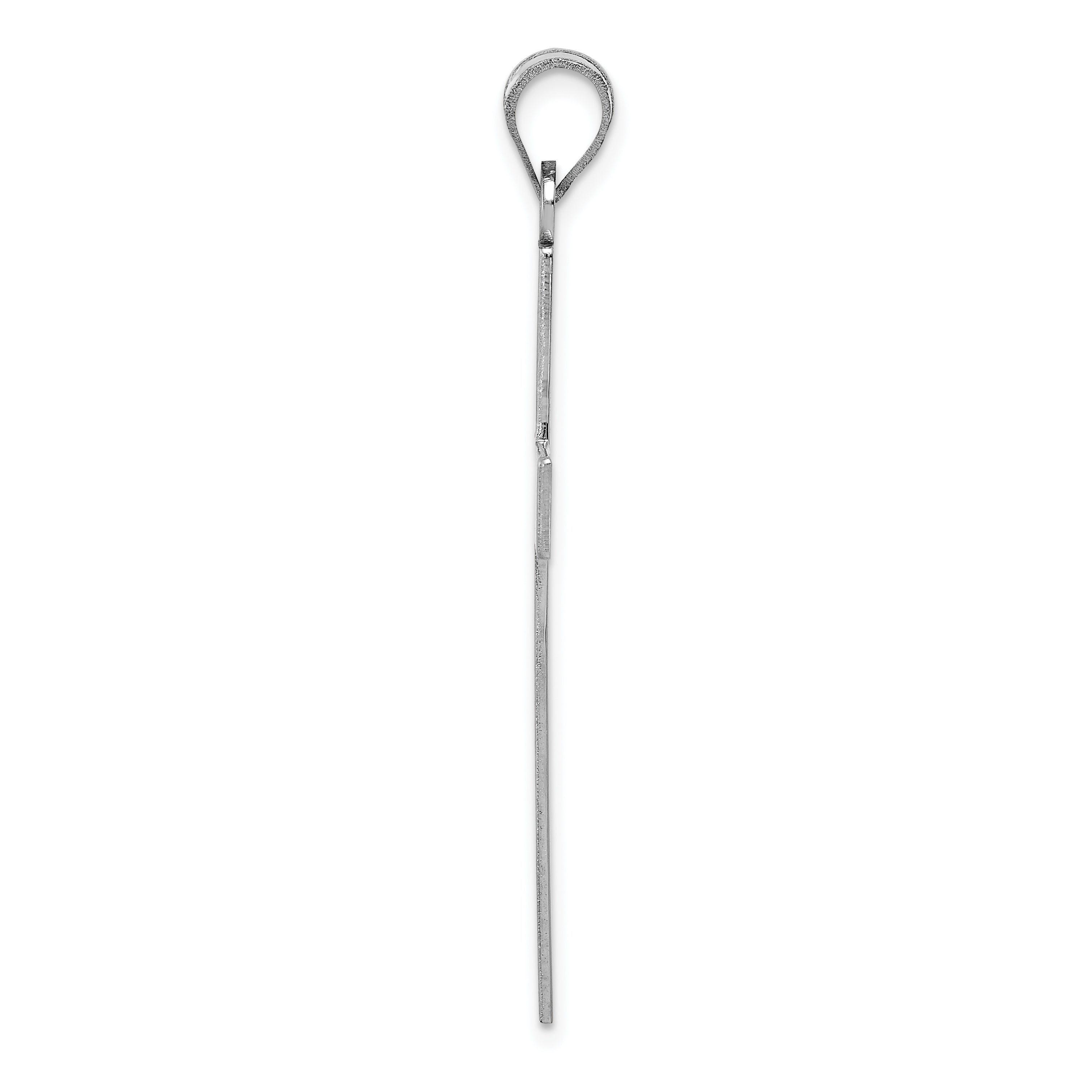 14K White Gold Polished Cross Pendant
