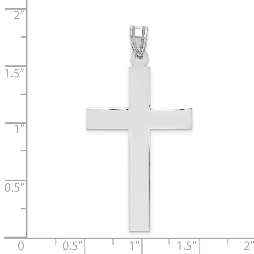14K White Gold Polished Cross Pendant