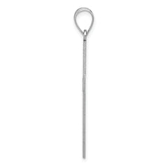 14K White Gold Polished Cross Pendant