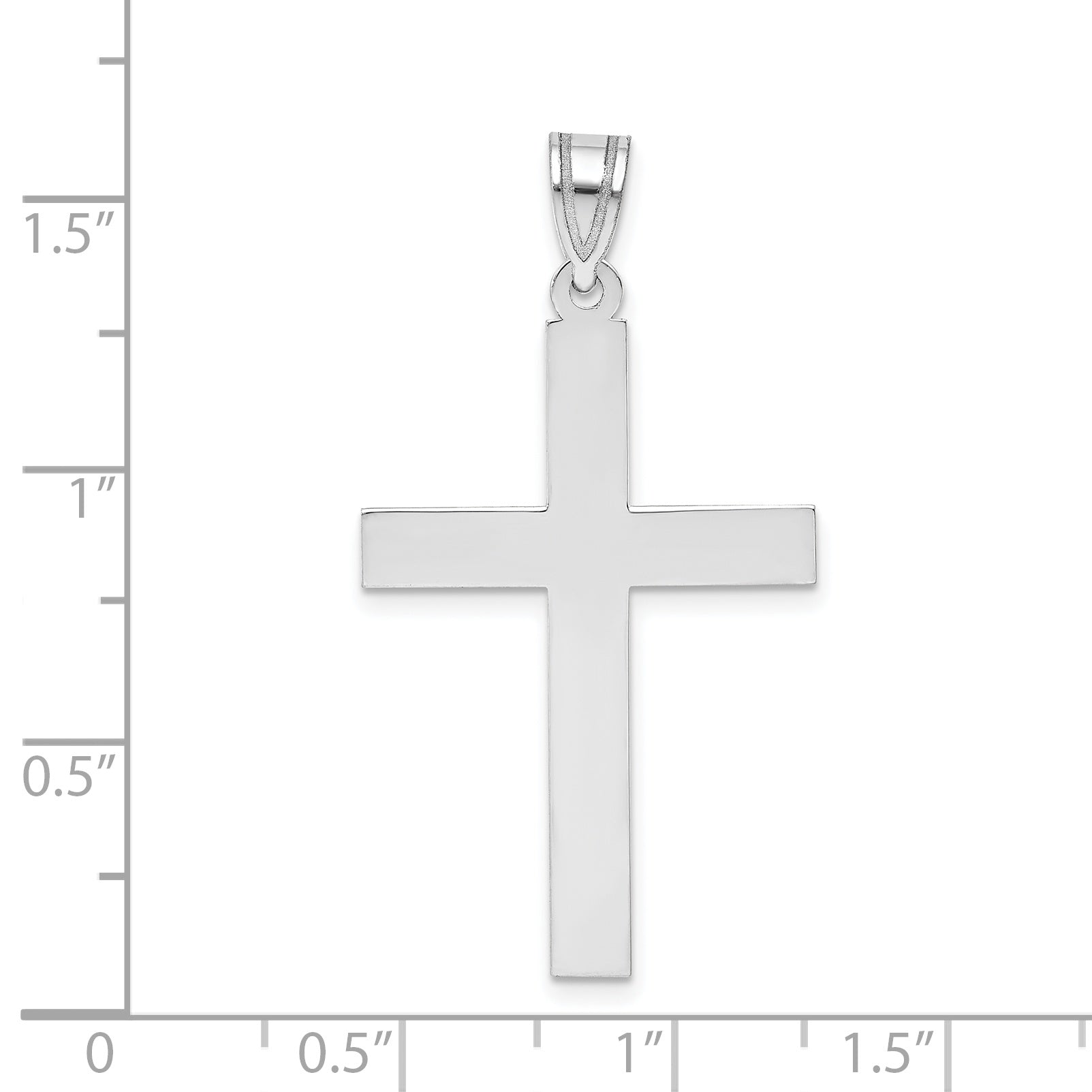 14K White Gold Polished Cross Pendant