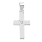 14k White Gold .02ct. Diamond Cross Pendant