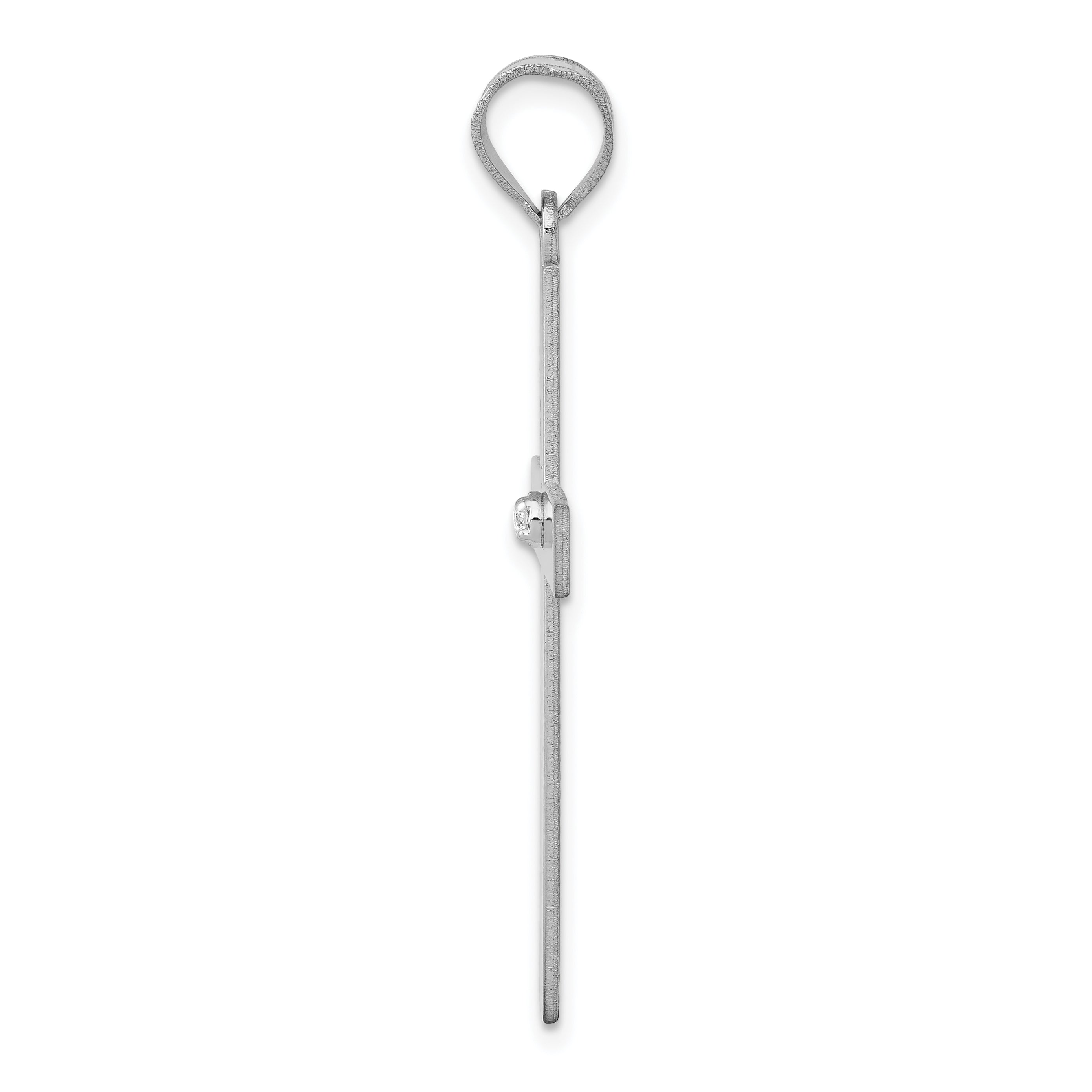 14K White Gold .02ct. Diamond Cross Pendant Secondary image