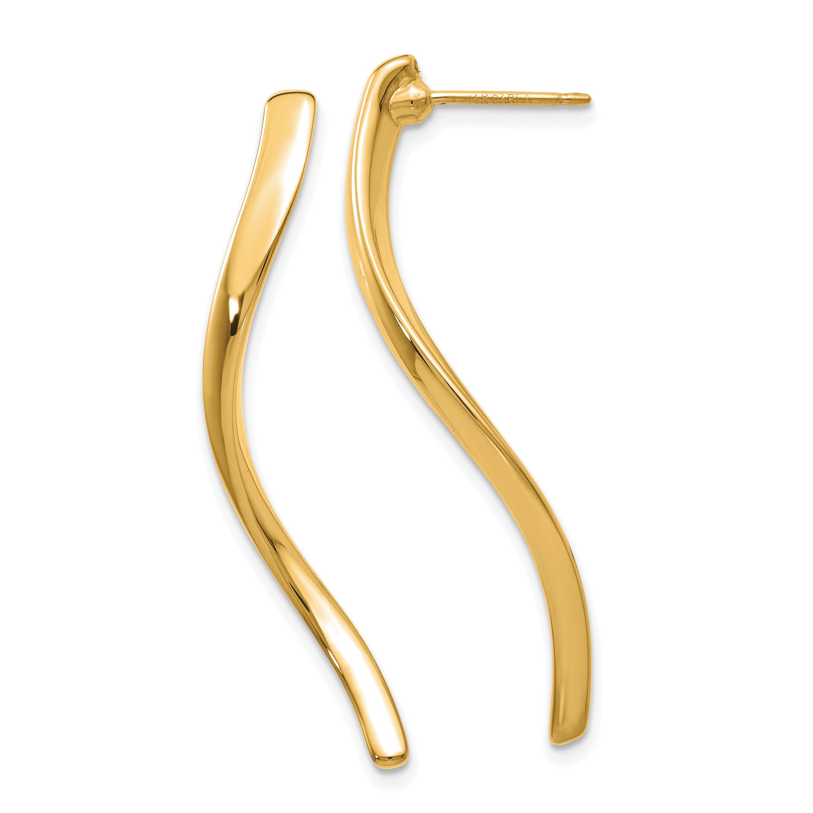 14k Long Curled Post Earrings Main image
