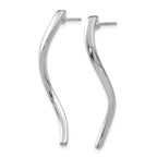 14k White Gold Long Curled Post Earrings