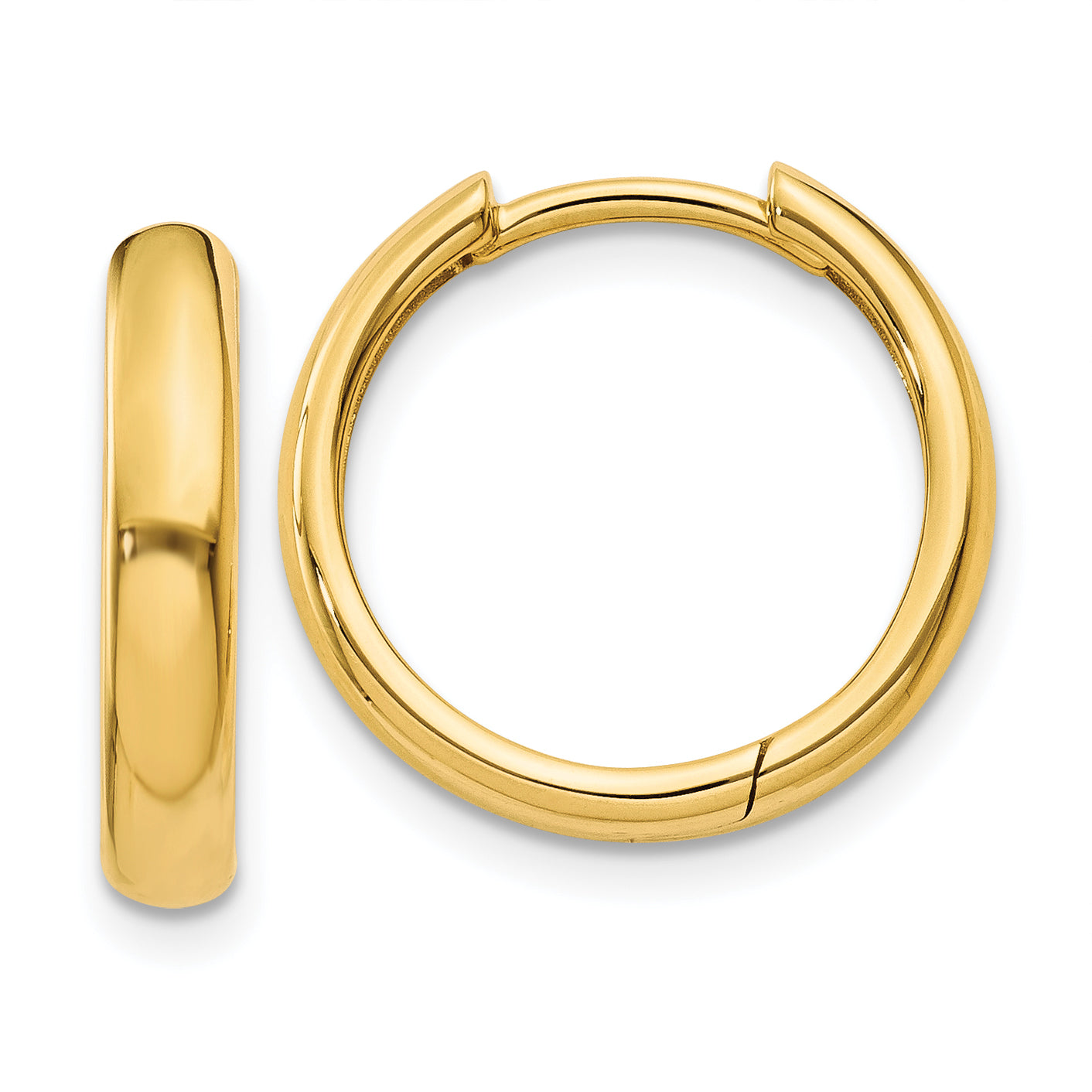 14k Round Hinged Hoop Earrings Main image
