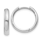 14k White Gold Round Hinged Hoop Earrings